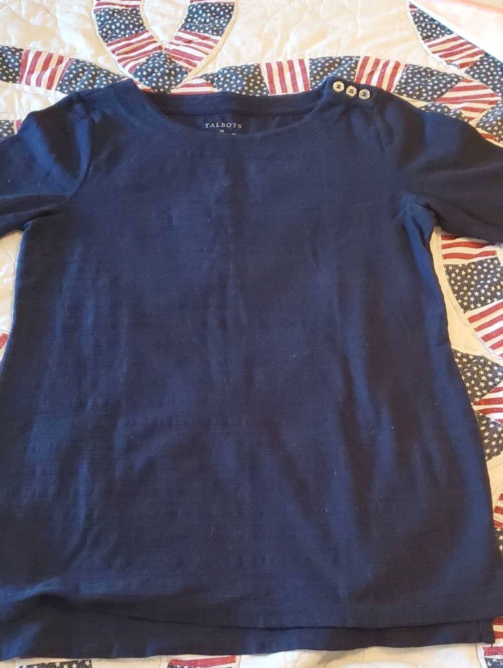 Talbots Navy Short Sleeve Top
